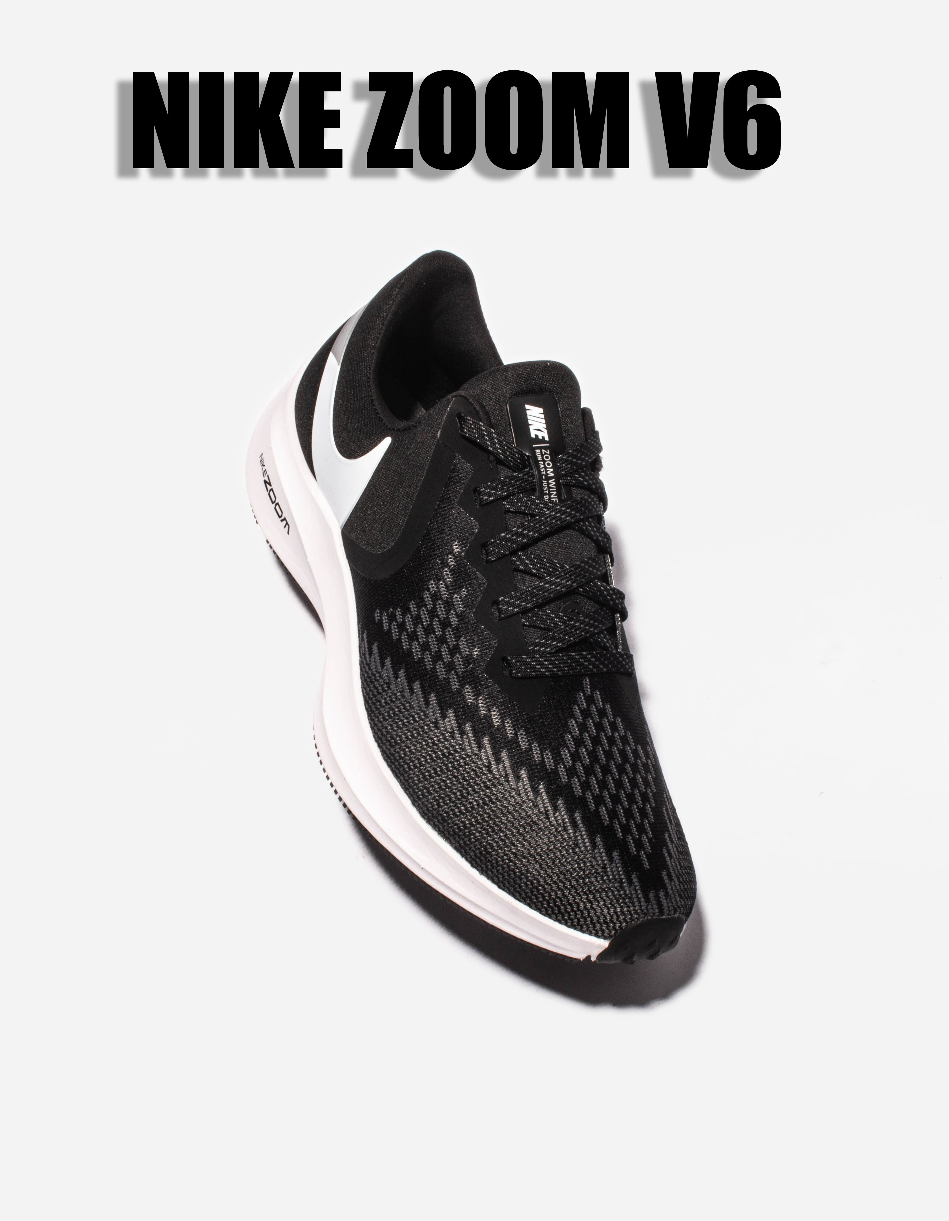 2020 Men Nike Air Zoom V6 Black White Running Shoes